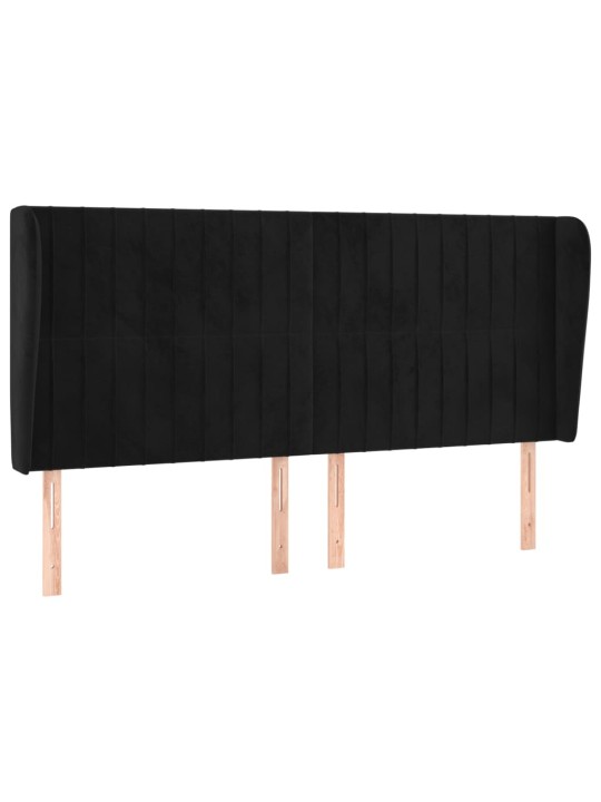 Galvūgalis su auselėmis, juodas, 203x23x118/128cm, aksomas