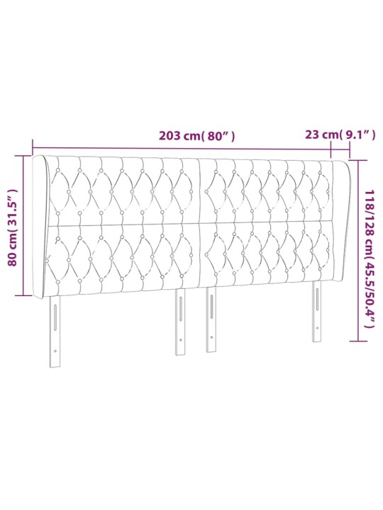 Galvūgalis su auselėmis, taupe, 203x23x118/128cm, audinys