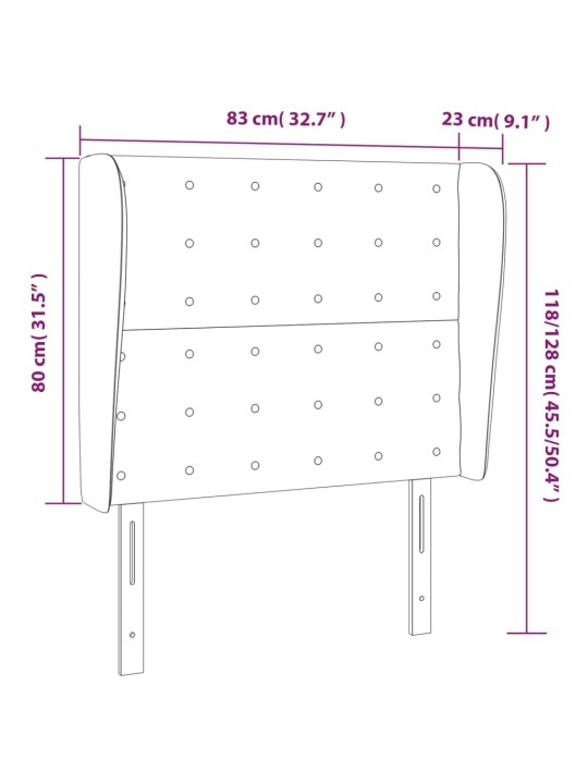Galvūgalis su auselėmis, juodas, 83x23x118/128cm, audinys