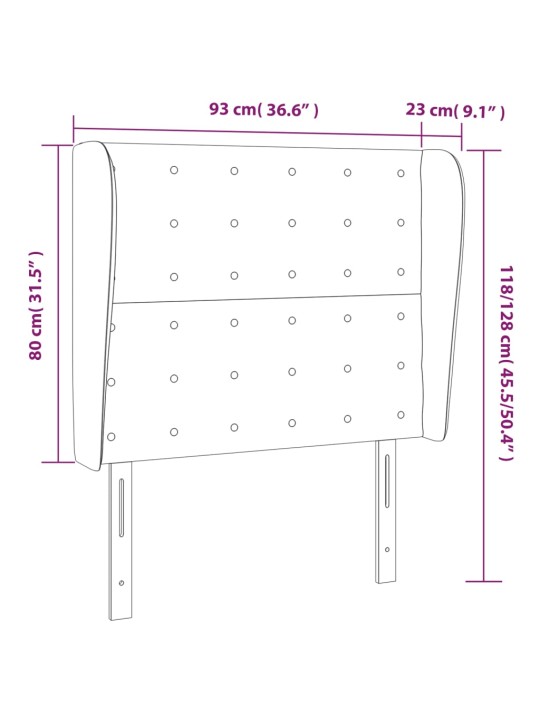 Galvūgalis su auselėmis, pilkas, 93x23x118/128cm, audinys