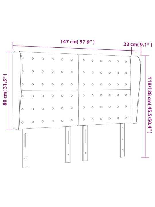 Galvūgalis su auselėmis, taupe, 147x23x118/128cm, audinys