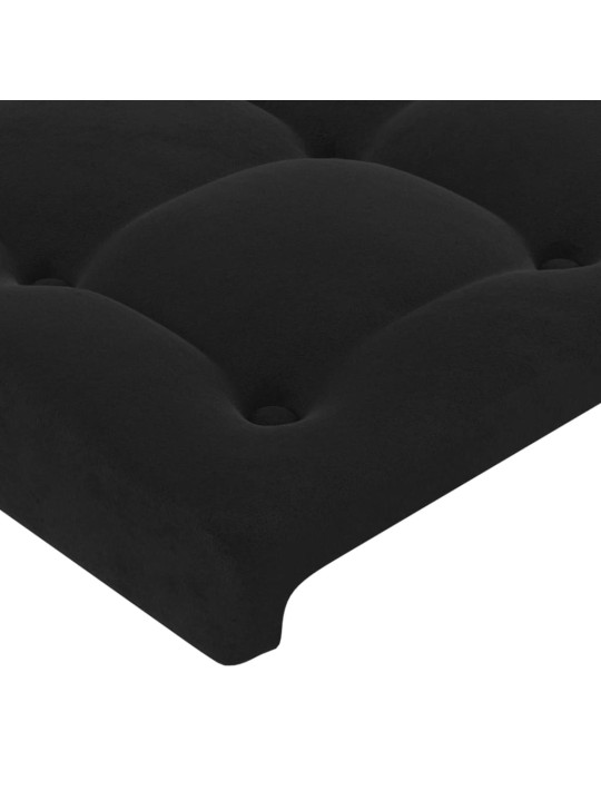 Galvūgalis su auselėmis, juodas, 103x23x118/128cm, aksomas
