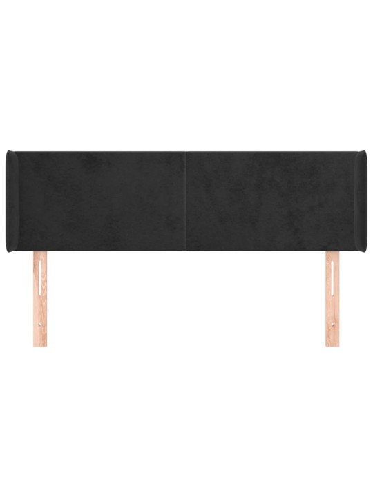 Galvūgalis su auselėmis, juodos spalvos,147x16x78/88cm, aksomas
