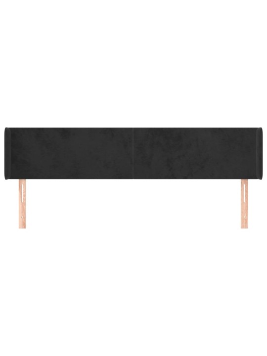 Galvūgalis su auselėmis, juodos spalvos,163x16x78/88cm, aksomas