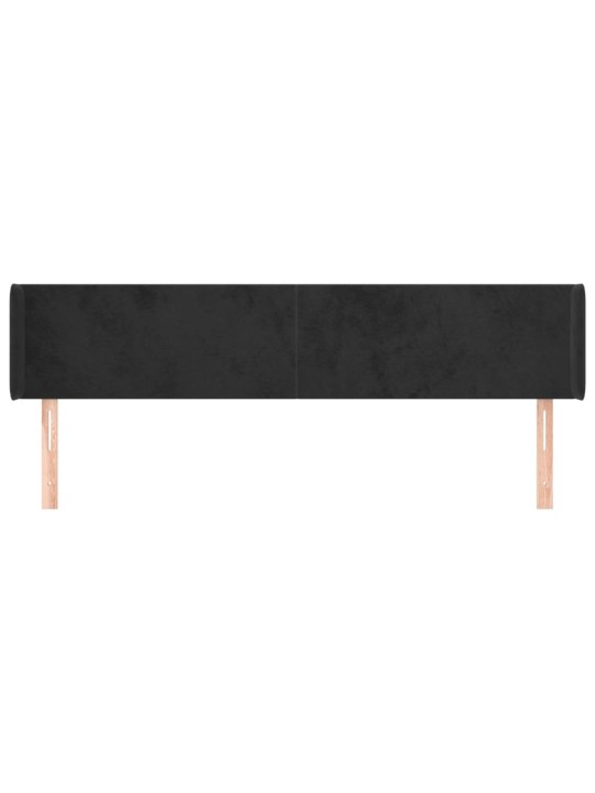 Galvūgalis su auselėmis, juodos spalvos,183x16x78/88cm, aksomas