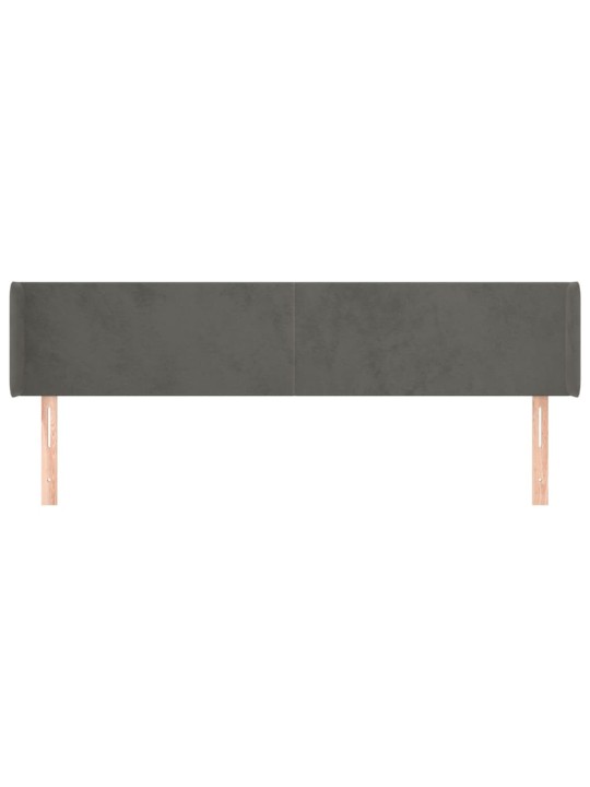 Galvūgalis su auselėmis, tamsiai pilkos,203x16x78/88cm, aksomas