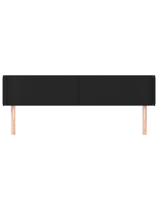Galvūgalis su auselėmis, juodos ,203x16x78/88cm, dirbtinė oda