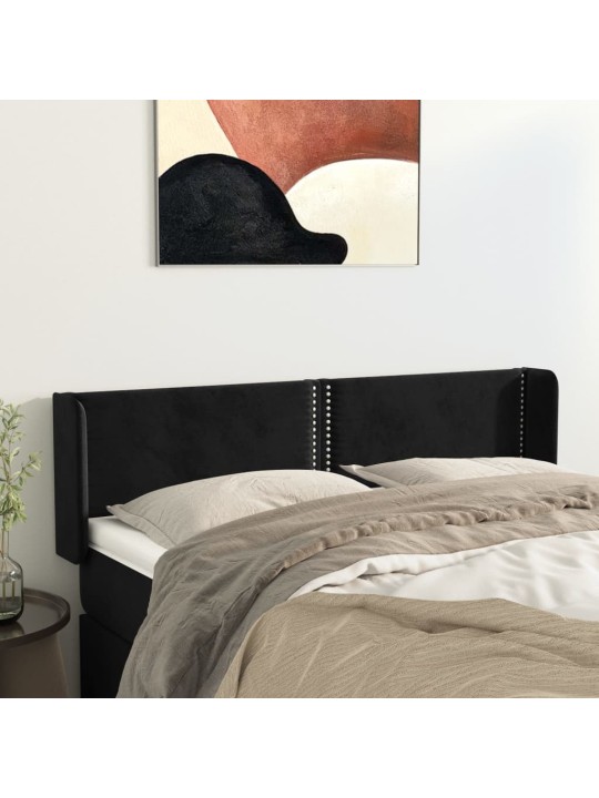 Galvūgalis su auselėmis, juodos spalvos,147x16x78/88cm, aksomas