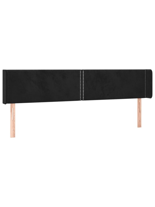 Galvūgalis su auselėmis, juodos spalvos,203x16x78/88cm, aksomas