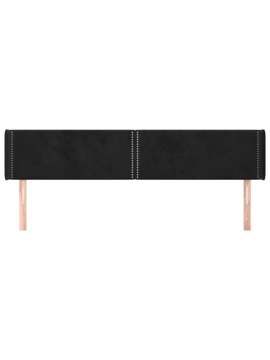Galvūgalis su auselėmis, juodos spalvos,203x16x78/88cm, aksomas