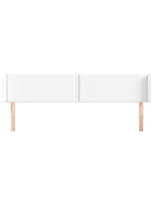 Galvūgalis su auselėmis, baltos,183x16x78/88cm, dirbtinė oda