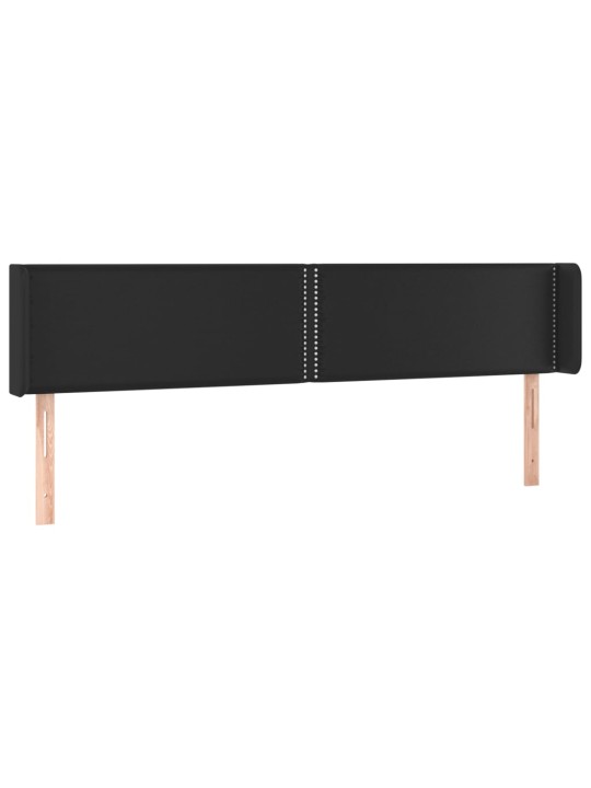 Galvūgalis su auselėmis, juodos ,203x16x78/88cm, dirbtinė oda