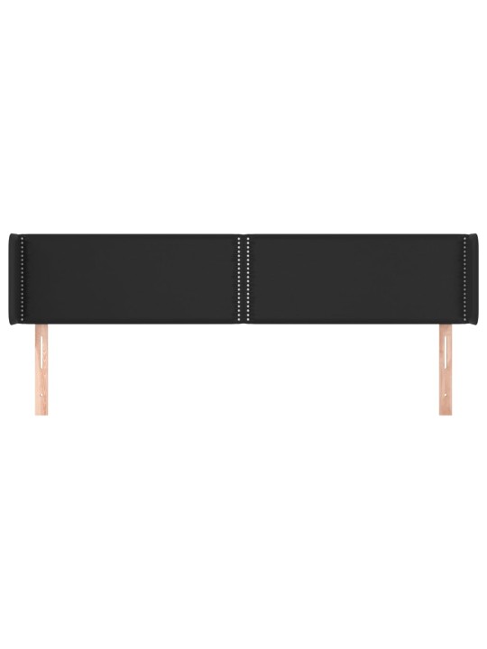 Galvūgalis su auselėmis, juodos ,203x16x78/88cm, dirbtinė oda
