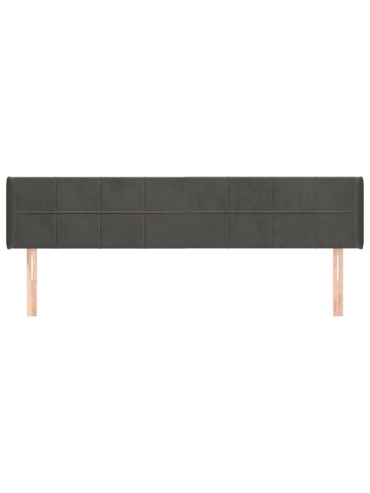 Galvūgalis su auselėmis, tamsiai pilkos,203x16x78/88cm, aksomas