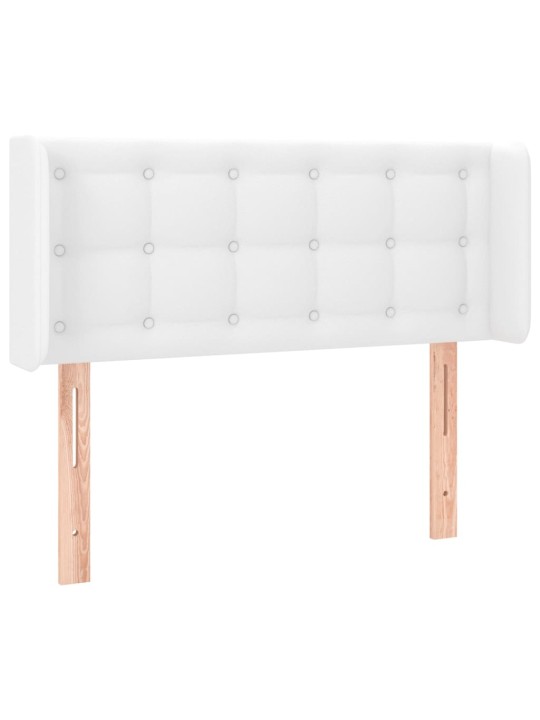 Galvūgalis su auselėmis, baltos ,93x16x78/88cm, dirbtinė oda