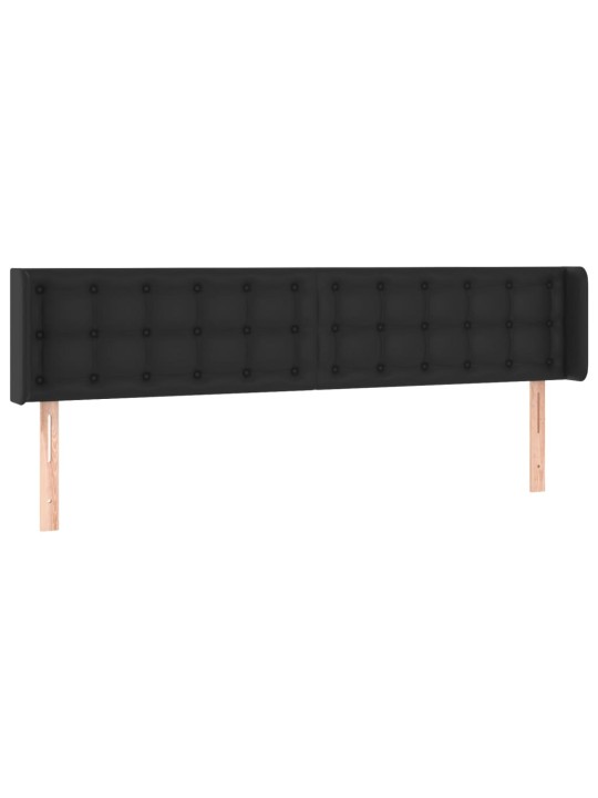 Galvūgalis su auselėmis, juodos ,203x16x78/88cm, dirbtinė oda