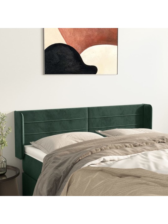 Galvūgalis su auselėmis, tamsiai žalios,147x16x78/88cm, aksomas