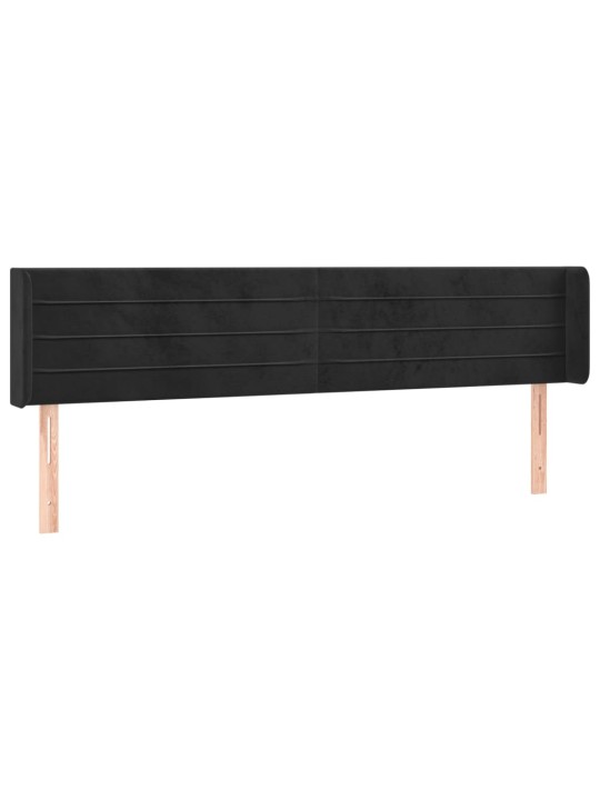Galvūgalis su auselėmis, juodos spalvos,203x16x78/88cm, aksomas