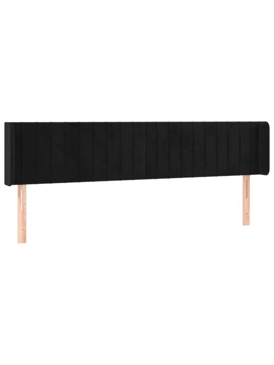 Galvūgalis su auselėmis, juodos spalvos,183x16x78/88cm, aksomas