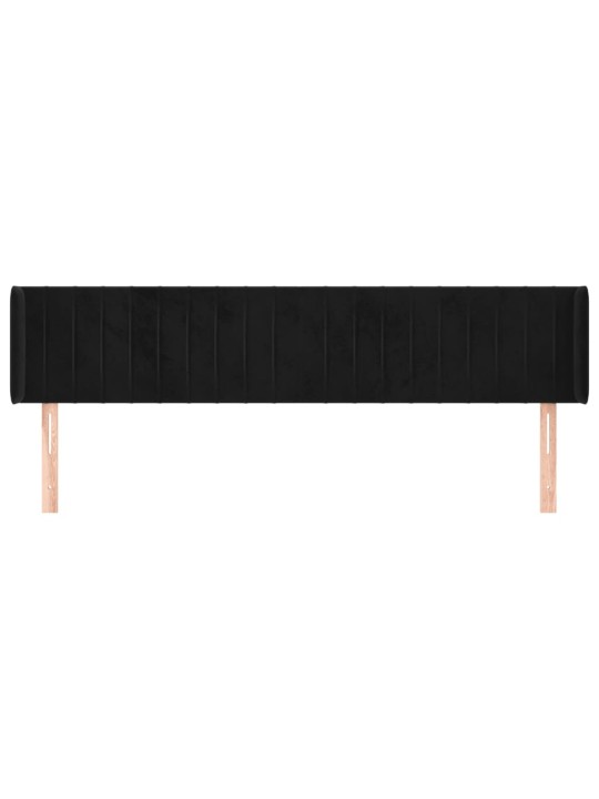 Galvūgalis su auselėmis, juodos spalvos,203x16x78/88cm, aksomas
