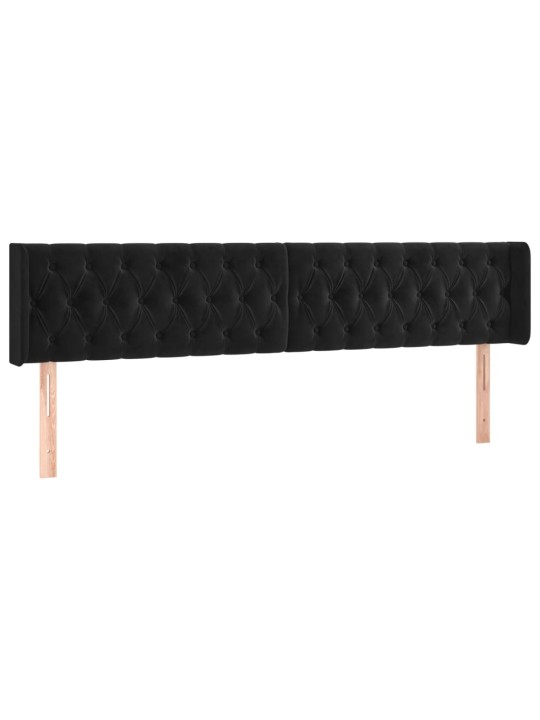 Galvūgalis su auselėmis, juodos spalvos,203x16x78/88cm, aksomas