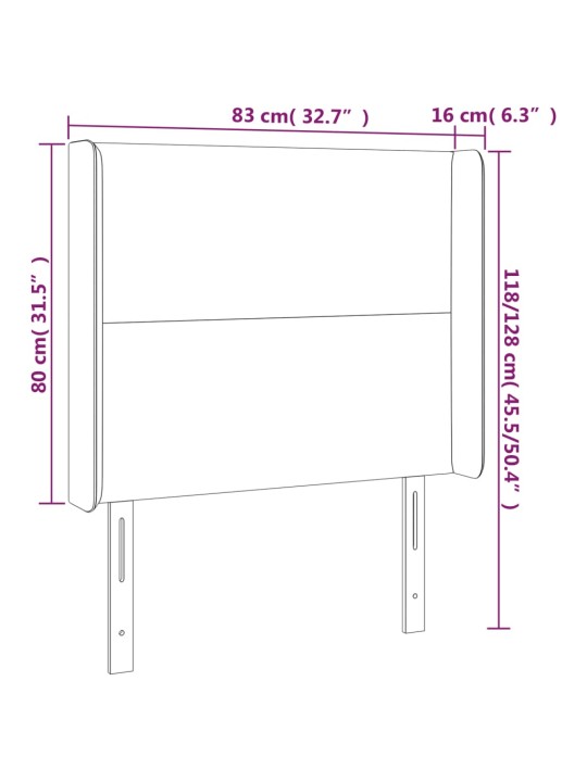 Galvūgalis su auselėmis, taupe, 83x16x118/128cm, audinys