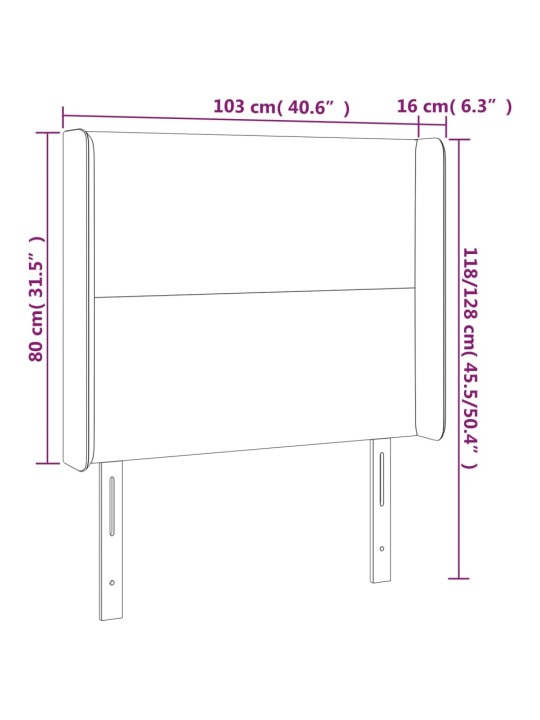 Galvūgalis su auselėmis, taupe, 103x16x118/128cm, audinys