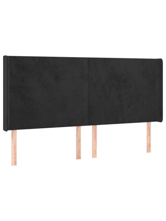Galvūgalis su auselėmis, juodos, 163x16x118/128cm, aksomas