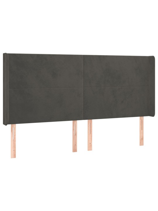 Galvūgalis su auselėmis,tamsiai pilkos,203x16x118/128cm,aksomas