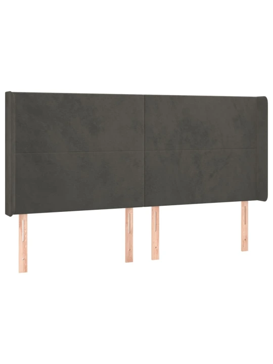 Galvūgalis su auselėmis,tamsiai pilkos,203x16x118/128cm,aksomas
