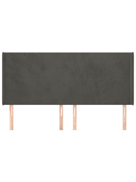 Galvūgalis su auselėmis,tamsiai pilkos,203x16x118/128cm,aksomas