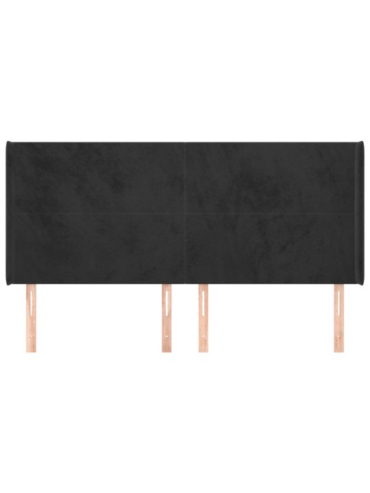 Galvūgalis su auselėmis, juodos, 203x16x118/128cm, aksomas