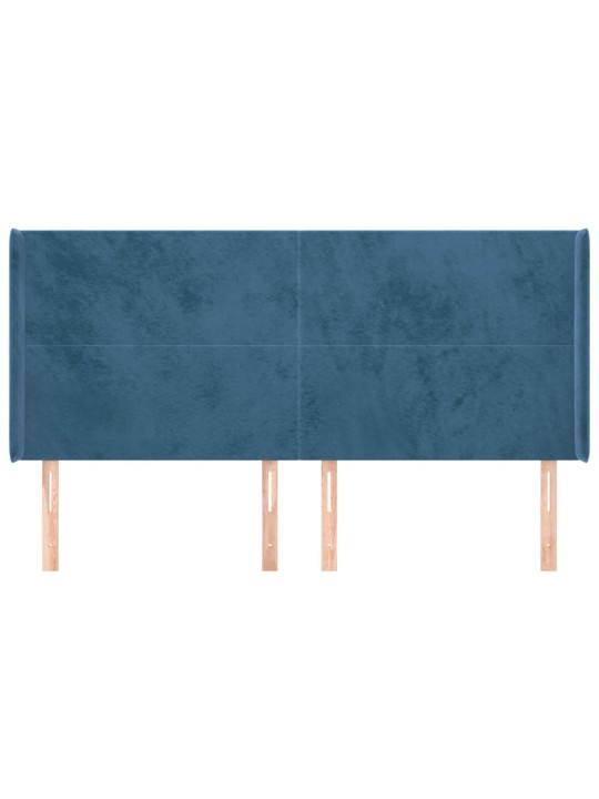 Galvūgalis su auselėmis, mėlyna, 203x16x118/128 cm, aksomas