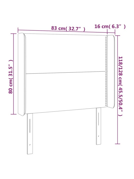 Galvūgalis su auselėmis, taupe, 83x16x118/128cm, audinys