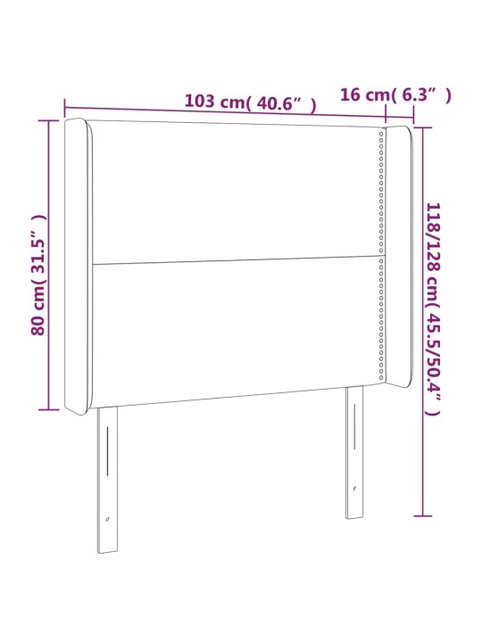 Galvūgalis su auselėmis, taupe, 103x16x118/128cm, audinys