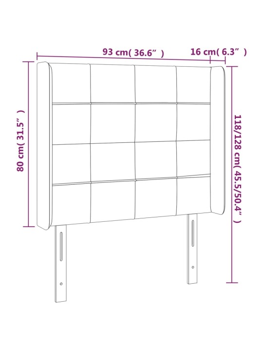 Galvūgalis su auselėmis, taupe, 93x16x118/128cm, audinys