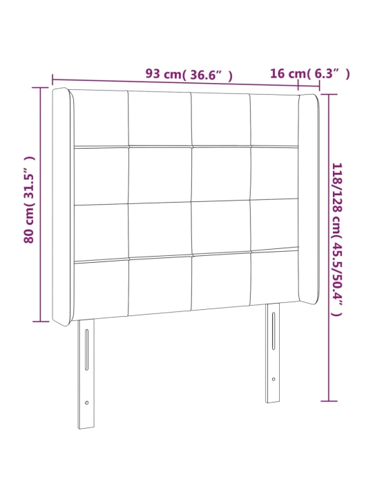 Galvūgalis su auselėmis, taupe, 93x16x118/128cm, audinys