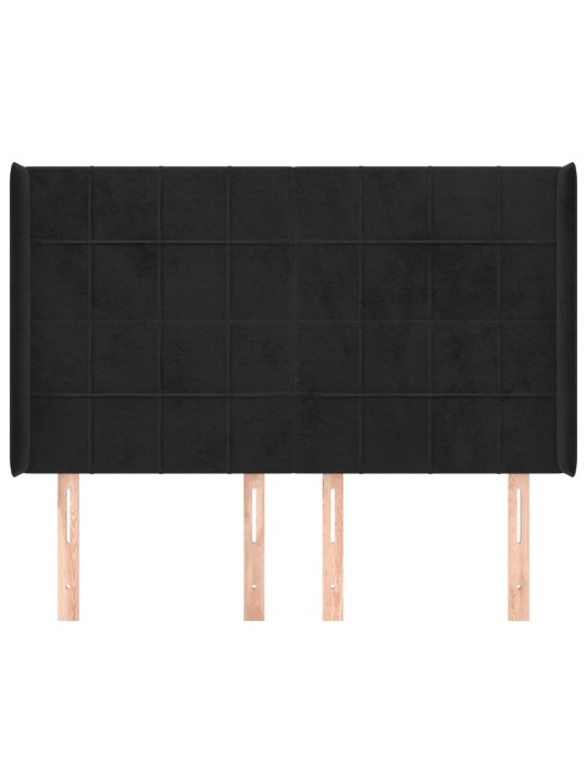 Galvūgalis su auselėmis, juodos, 147x16x118/128cm, aksomas