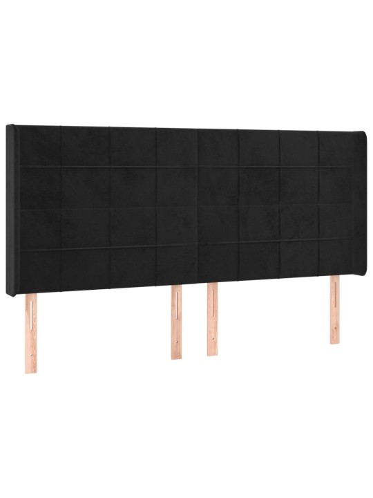 Galvūgalis su auselėmis, juodos, 163x16x118/128cm, aksomas