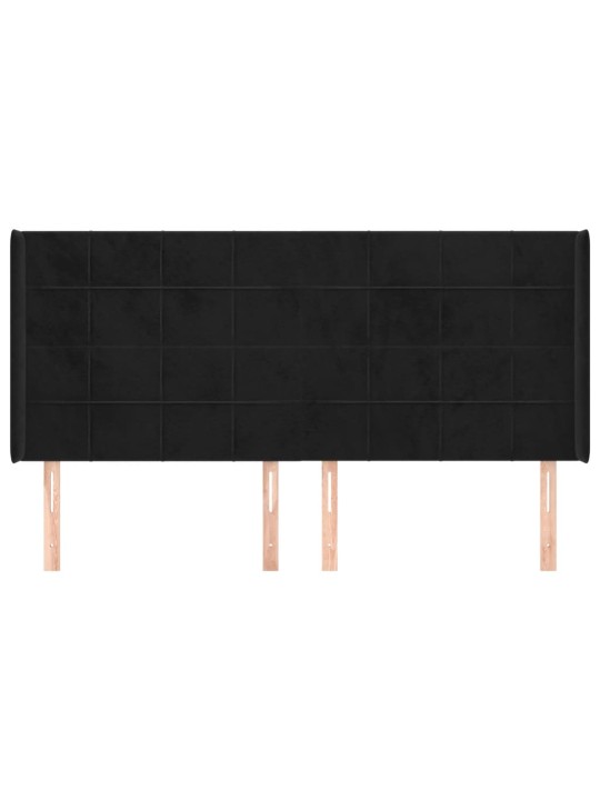 Galvūgalis su auselėmis, juodos, 203x16x118/128cm, aksomas