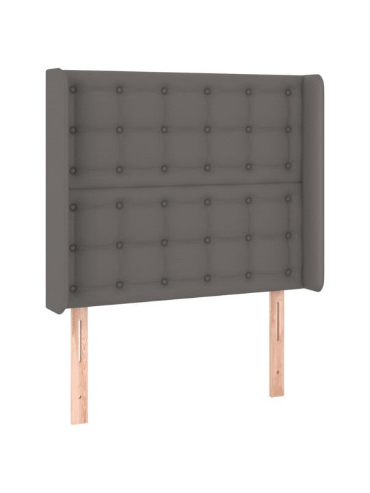 Galvūgalis su auselėmis, pilkos, 103x16x118/128cm, dirbtinė oda
