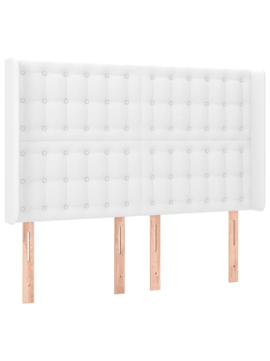 Galvūgalis su auselėmis, baltas, 147x16x118/128cm, dirbtinė oda