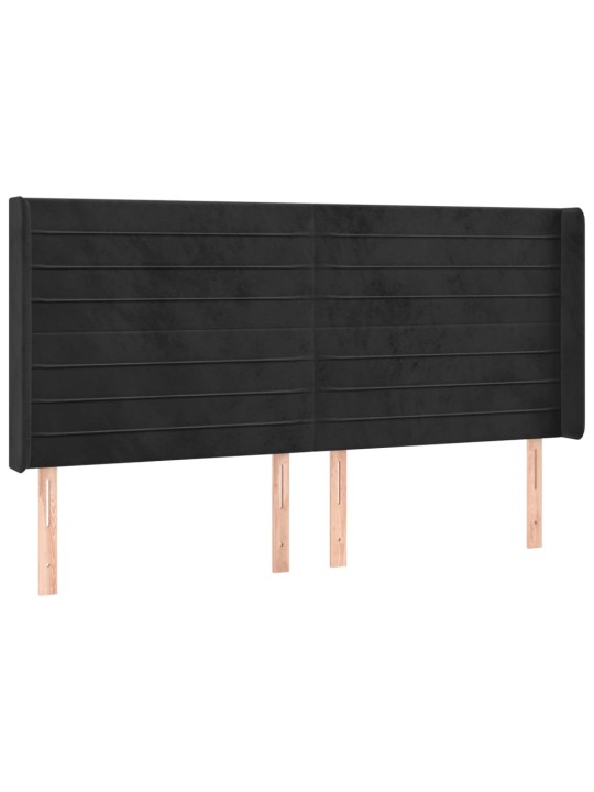 Galvūgalis su auselėmis, juodos, 203x16x118/128cm, aksomas