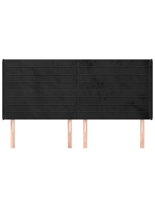 Galvūgalis su auselėmis, juodos, 203x16x118/128cm, aksomas