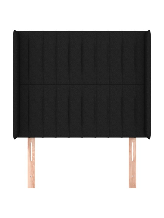 Galvūgalis su auselėmis, juodas, 93x16x118/128cm, audinys