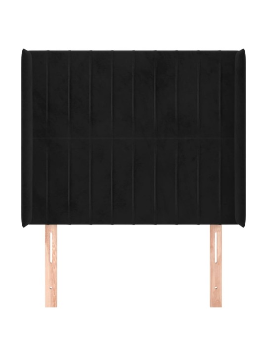 Galvūgalis su auselėmis, juodos, 103x16x118/128cm, aksomas