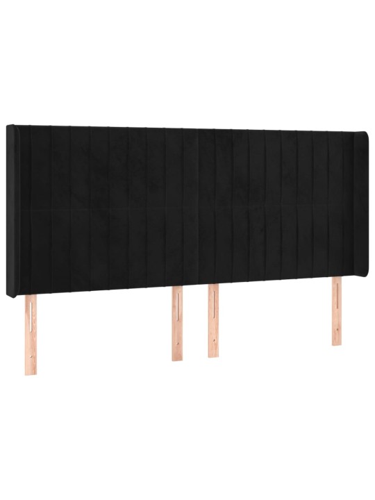 Galvūgalis su auselėmis, juodas, 183x16x118/128cm, aksomas