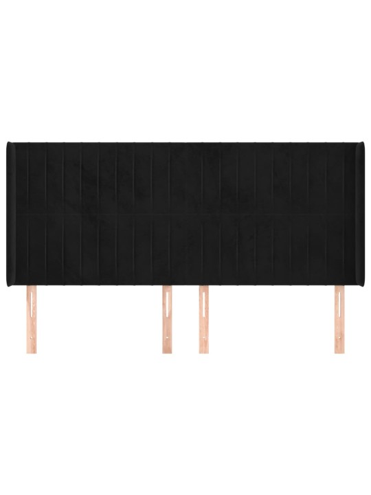 Galvūgalis su auselėmis, juodos, 203x16x118/128cm, aksomas