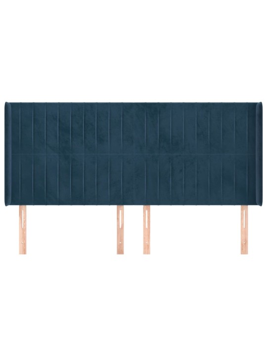 Galvūgalis su auselėmis, mėlyna, 203x16x118/128 cm, aksomas