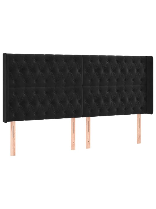Galvūgalis su auselėmis, juodos, 203x16x118/128cm, aksomas